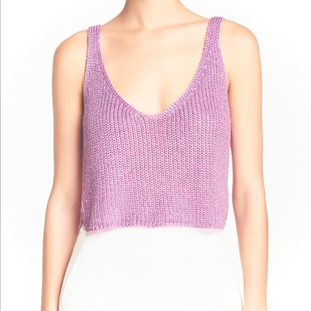 American Apparel Light Pink Knit Crop Tank XS